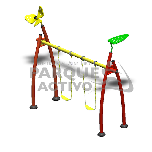 [7632] Columpio floral 2 plazas 